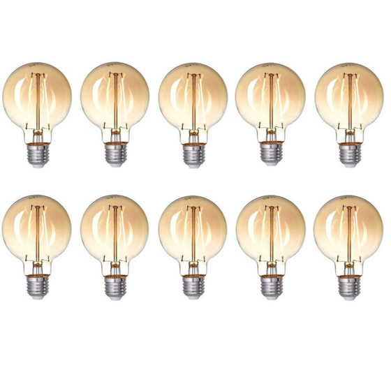 10x Brilliant Led Filament Vintage Globe 80 2 5w Leuchtmittel E27 Gol 27 00