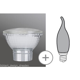 Paulmann 870.10 Deco Minihalogen Reflektorglas PAR20 Silber Ø 65mm Klar