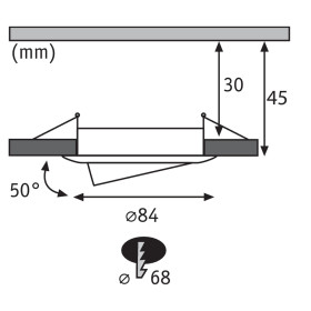 Paulmann 938.65 3er-Set LED Coin Slim 6,8W Eisen gebürstet IP23 Schwenkbar 2700K