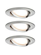 Paulmann 938.65 3er-Set LED Coin Slim 6,8W Eisen gebürstet IP23 Schwenkbar 2700K