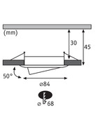 Paulmann 938.65 3er-Set LED Coin Slim 6,8W Eisen gebürstet IP23 Schwenkbar 2700K