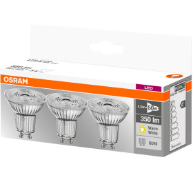 3er Set Osram LED Base PAR16 Reflektor Lampe GU10 4,3W=50W Spot Warmweiß 2700K