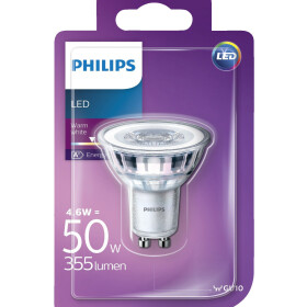 Philips GU10 LED Reflektor Lampe Leuchtmittel 4,6W=50W Warmweiß Sparsam