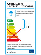 Müller Licht 20900281 Naxos 45 LED Unterbauleuchte 7 W Weiß inkl. Leuchtmittel