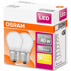 2er Set Osram LED Star Classic P40 Filament Lampe E27 Leuchtmittel 4W Warmweiß