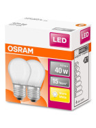 2er Set Osram LED Star Classic P40 Filament Lampe E27 Leuchtmittel 4W Warmweiß