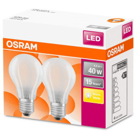 2er Set Osram LED Star Classic A40 Filament Lampe E27 Leuchtmittel 4W Warmweiß