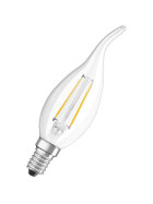 Osram LED Leuchtmittel Lampe Filament Windstoß Kerze E14 2,5W=25W Warmweiß 2700K