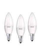 Osram LED Leuchtmittel Lampe Kerze E14 5,7W=40W Matt Warmweiß (2700K) 3er-Pack