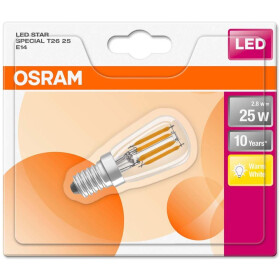 Osram LED Star Special T26 Lampe Filament E14 Leuchtmittel 2,8W=25W Warmweiß klar