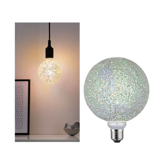 Paulmann 287.45 LED Globe Ø130 E27 5W 470lm Miracle Weiß Mosaic Handmade dimmbar