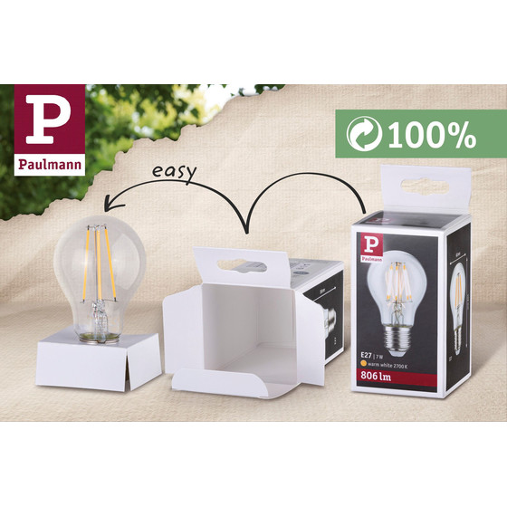 Paulmann Smart Home LED Filament Leuchtmittel Birne 4,7W E27 klar 470