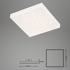 Briloner 7381-016 LED Panel Deckenlampe 30cm 15W 1600lm Dimmbar 3000K-6500K inkl. Fernbedienung Sternenhimmel